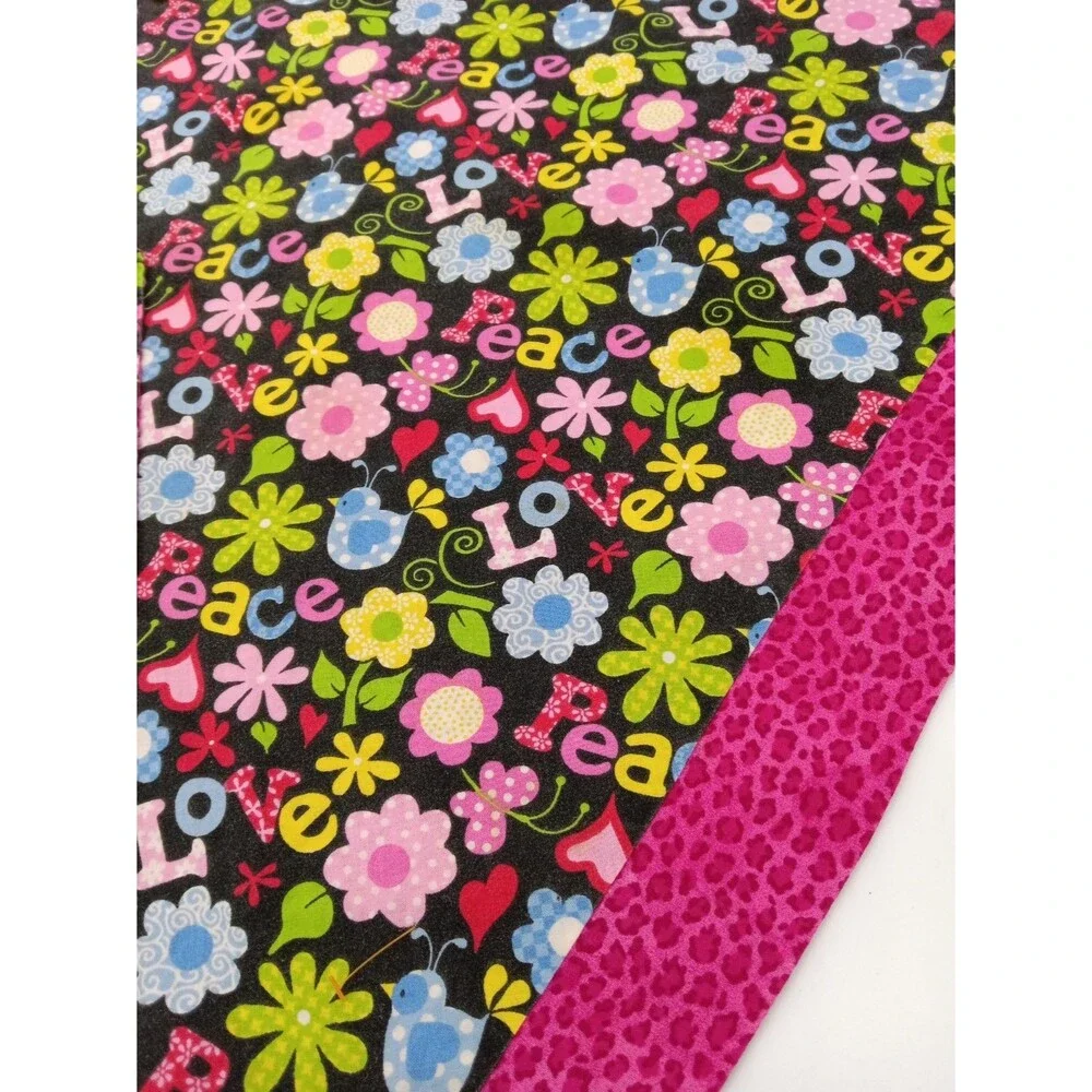 Handmade Vintage Retro Style Peace Love Happy Fun Apron With Pocket